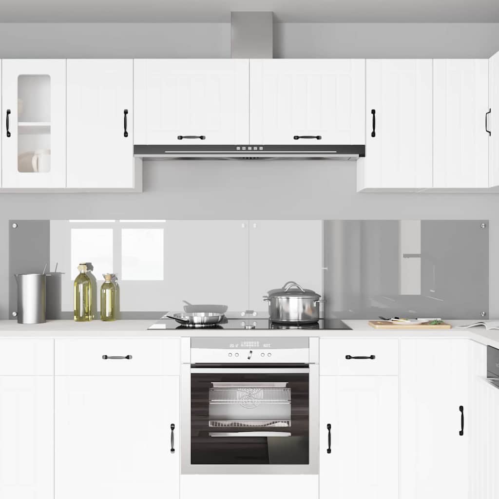 Konyhai hátfal 2 pcs Világosszürke 120 x 50 cm edzett üveg