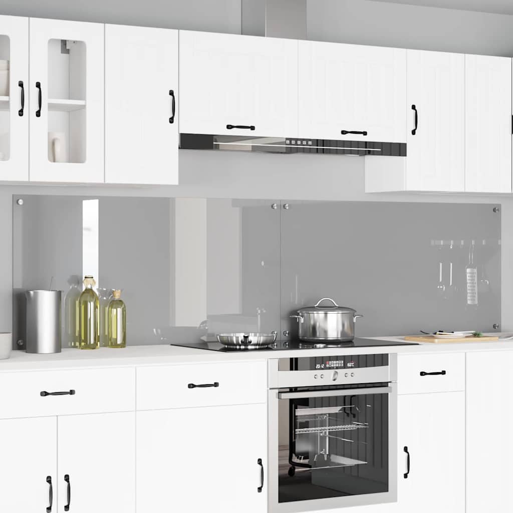 Konyhai hátfal 2 pcs Világosszürke 120 x 60 cm edzett üveg