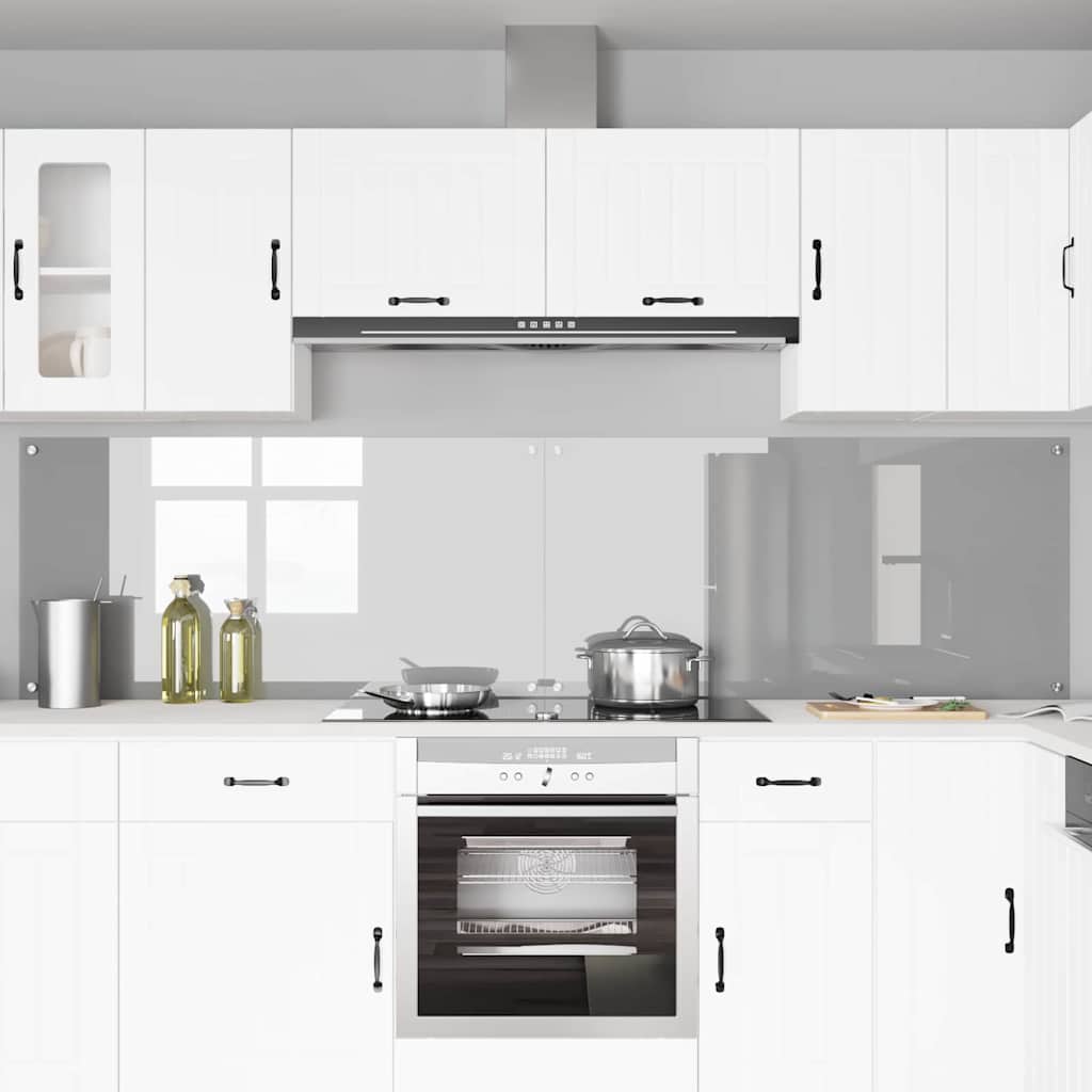 Konyhai hátfal 2 pcs Világosszürke 120 x 60 cm edzett üveg