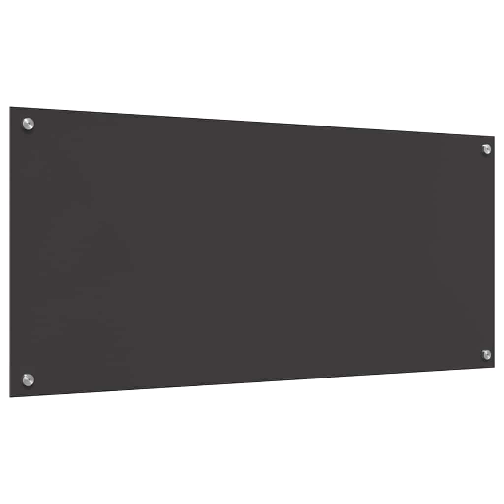 Konyhai hátfal 2 db Sötétszürke 110 x 50 cm edzett üveg