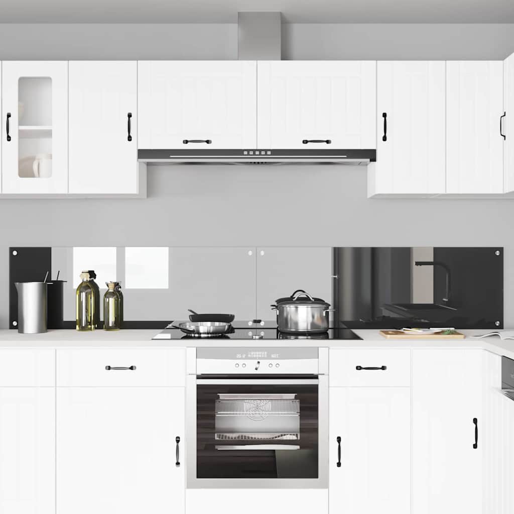 Konyhai hátfal 2 pcs Sötétszürke 120 x 40 cm edzett üveg