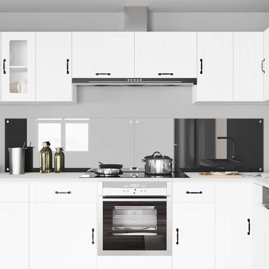 Konyhai hátfal 2 pcs Sötétszürke 120 x 50 cm edzett üveg