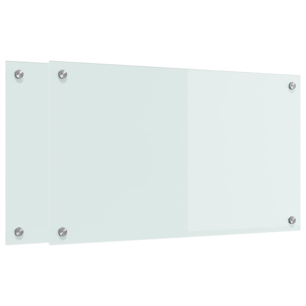 Konyhai hátfal 2 pcs Fehér 70 x 40 cm edzett üveg