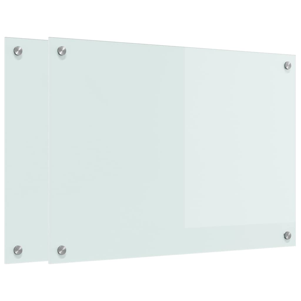 Konyhai hátfal 2 pcs Fehér 70 x 50 cm edzett üveg