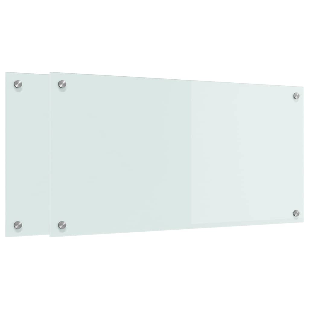 Konyhai hátfal 2 pcs Fehér 80 x 40 cm edzett üveg