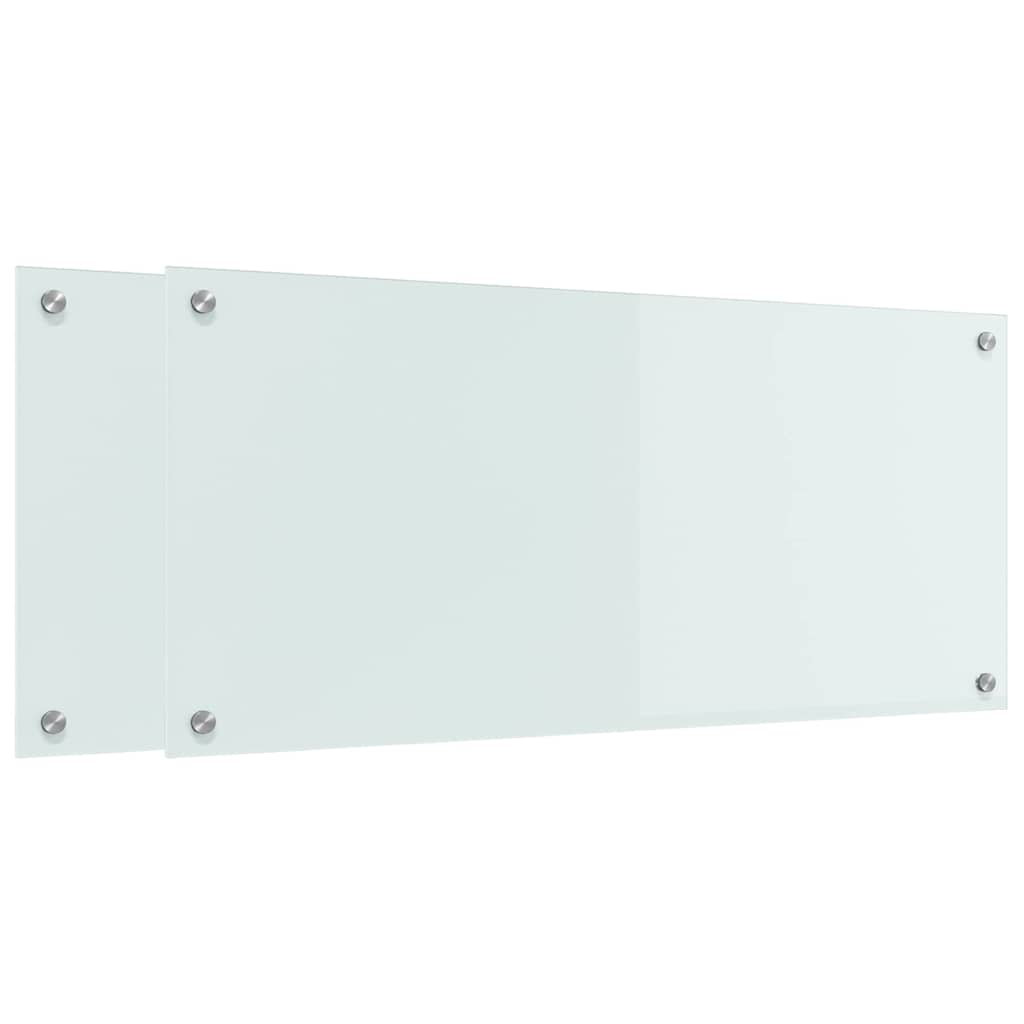 Konyhai hátfal 2 pcs Fehér 90 x 40 cm edzett üveg