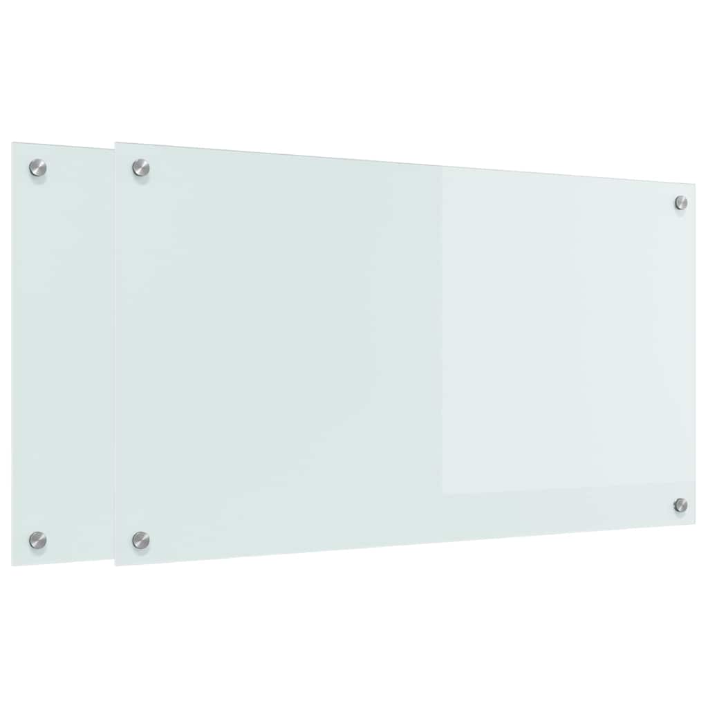 Konyhai hátfal 2 pcs Fehér 90 x 50 cm edzett üveg