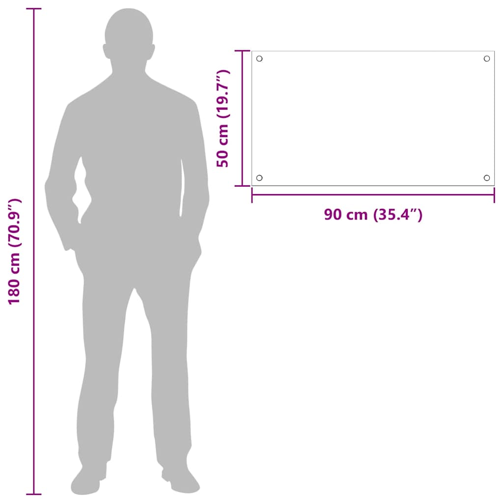 Konyhai hátfal 2 pcs Fehér 90 x 50 cm edzett üveg