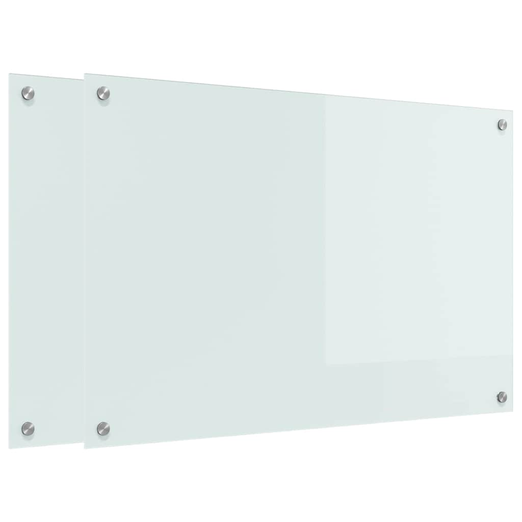 Konyhai hátfal 2 pcs Fehér 90 x 60 cm edzett üveg