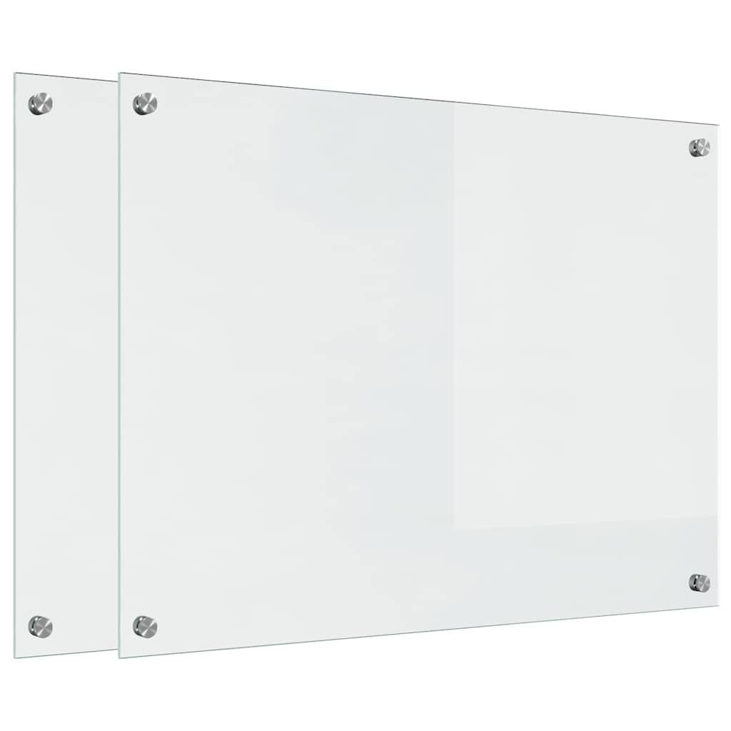 Konyhai hátfal 2 pcs Átlátszó 80 x 60 cm edzett üveg