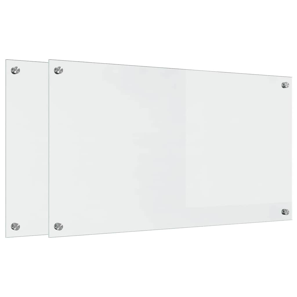 Konyhai hátfal 2 pcs Átlátszó 90 x 50 cm edzett üveg
