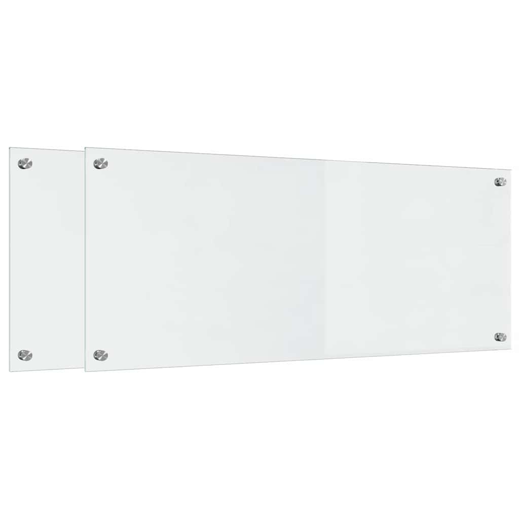 Konyhai hátfal 2 pcs Átlátszó 100 x 40 cm edzett üveg