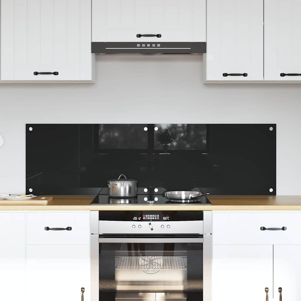 Konyhai hátfal 2 pcs Fekete 70 x 40 cm edzett üveg