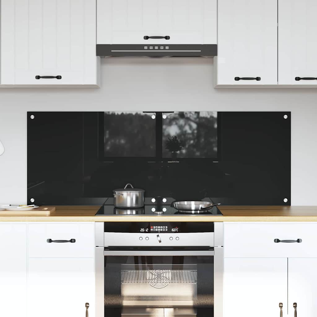 Konyhai hátfal 2 pcs Fekete 70 x 50 cm edzett üveg