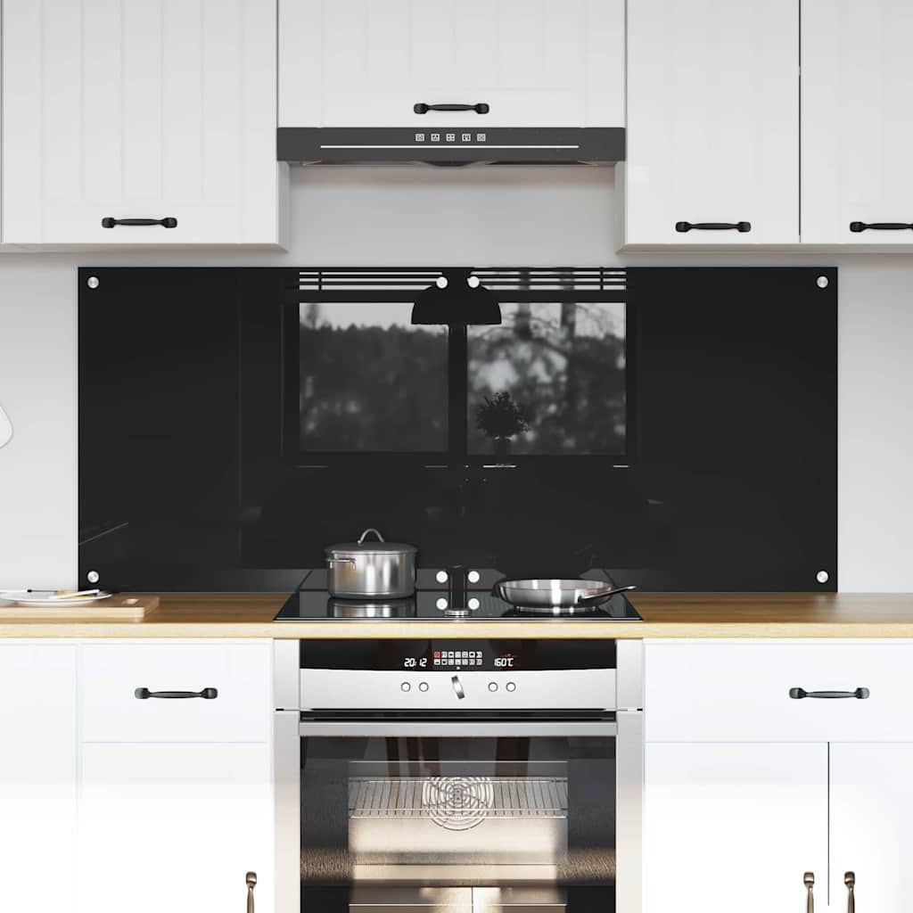 Konyhai hátfal 2 pcs Fekete 70 x 60 cm edzett üveg