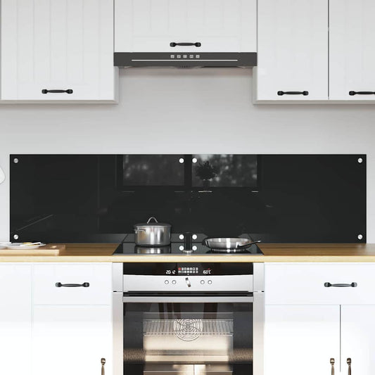 Konyhai hátfal 2 pcs Fekete 80 x 40 cm edzett üveg