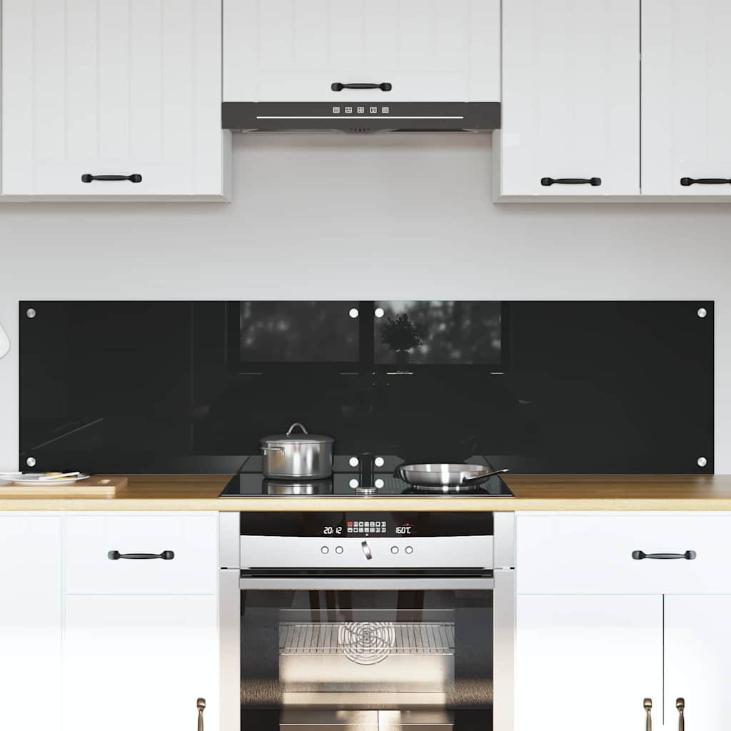 Konyhai hátfal 2 pcs Fekete 80 x 40 cm edzett üveg
