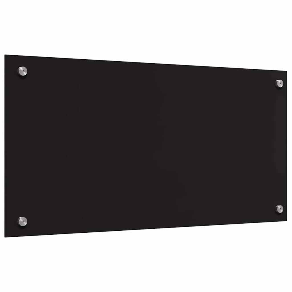 Konyhai hátfal 2 pcs Fekete 80 x 40 cm edzett üveg