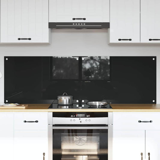 Konyhai hátfal 2 pcs Fekete 80 x 50 cm edzett üveg