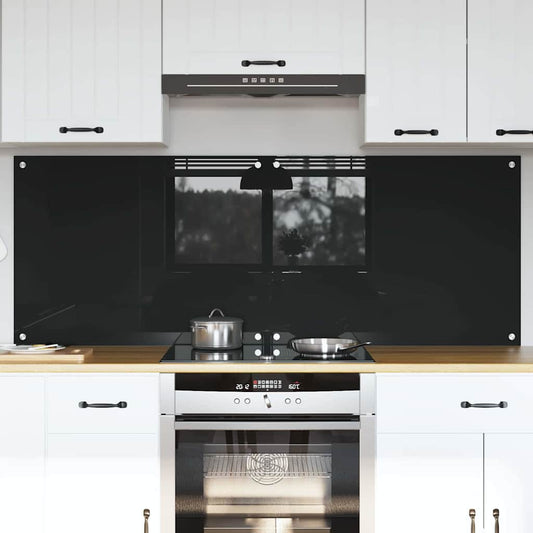 Konyhai hátfal 2 pcs Fekete 80 x 60 cm edzett üveg