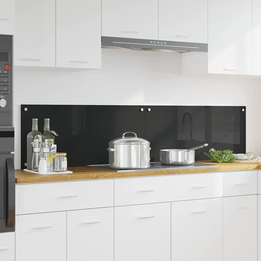 Konyhai hátfal 2 pcs Fekete 90 x 40 cm edzett üveg