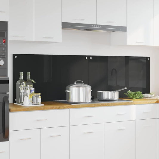 Konyhai hátfal 2 pcs Fekete 90 x 50 cm edzett üveg