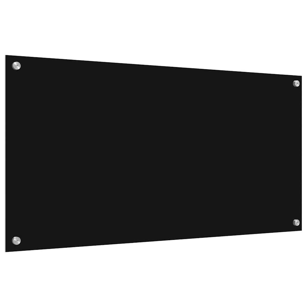 Konyhai hátfal 2 pcs Fekete 100 x 50 cm edzett üveg