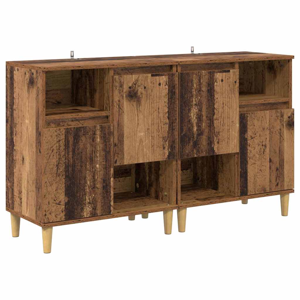 Oldalszekrények 2 pcs Öreg fa 60 x 35 x 70 cm Szerelt Fa