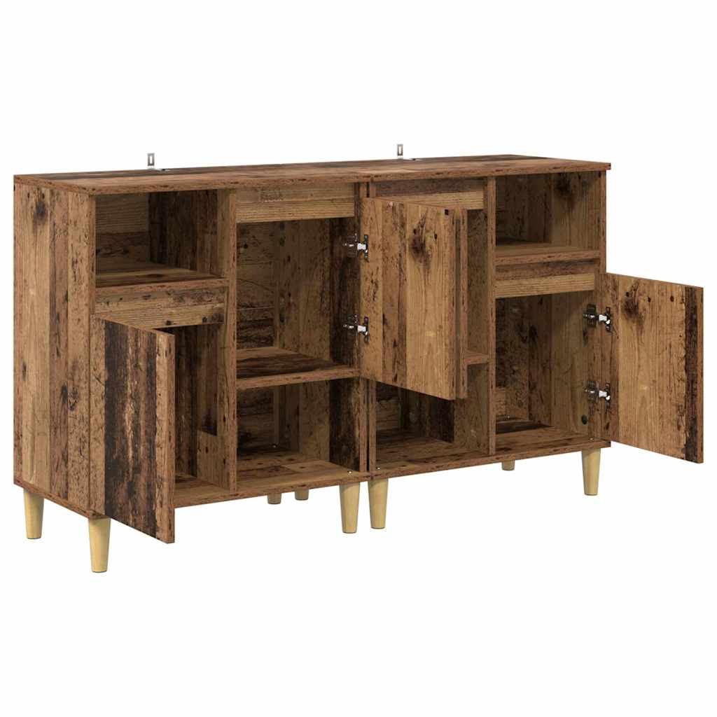 Oldalszekrények 2 pcs Öreg fa 60 x 35 x 70 cm Szerelt Fa
