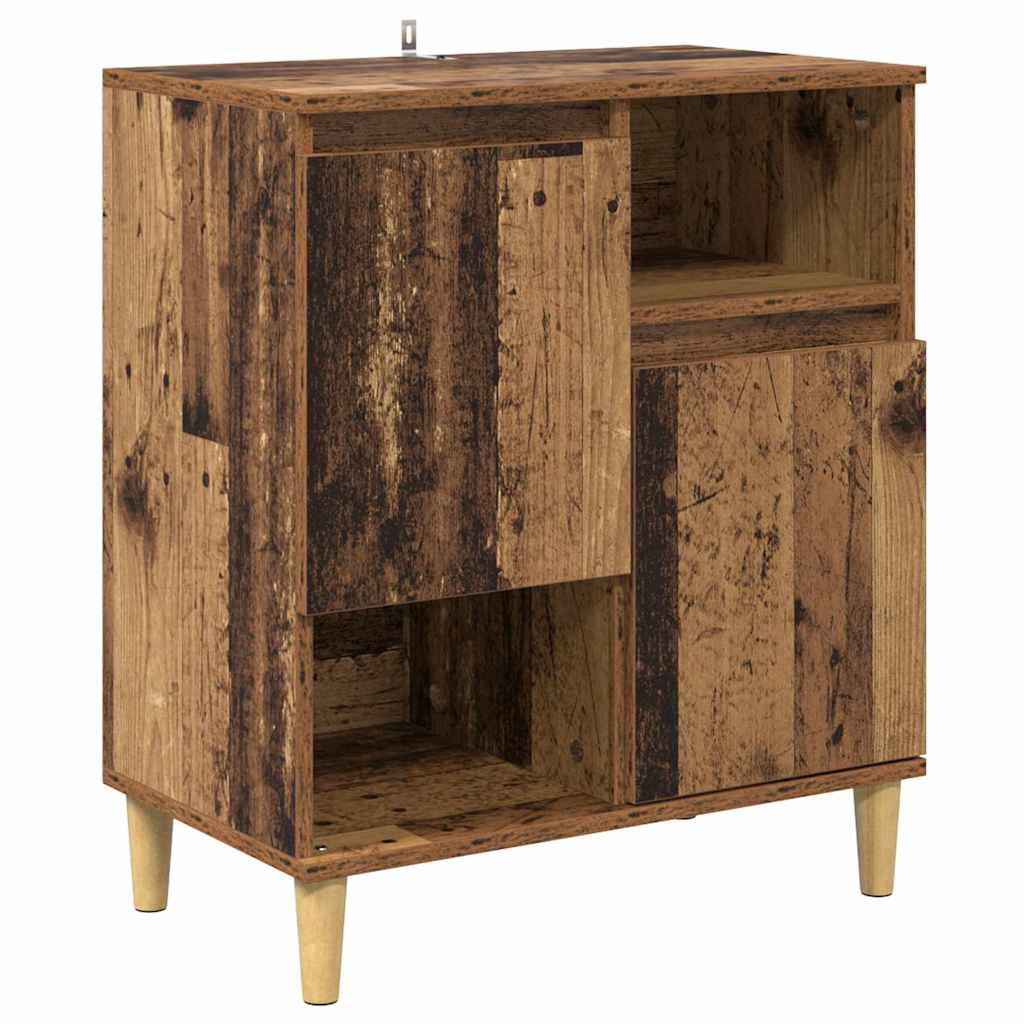 Oldalszekrények 2 pcs Öreg fa 60 x 35 x 70 cm Szerelt Fa