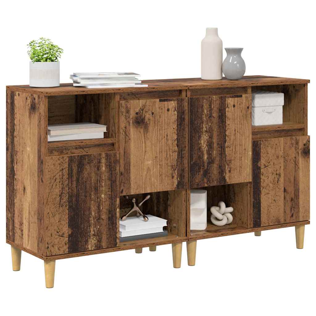 Oldalszekrények 2 pcs Öreg fa 60 x 35 x 70 cm Szerelt Fa