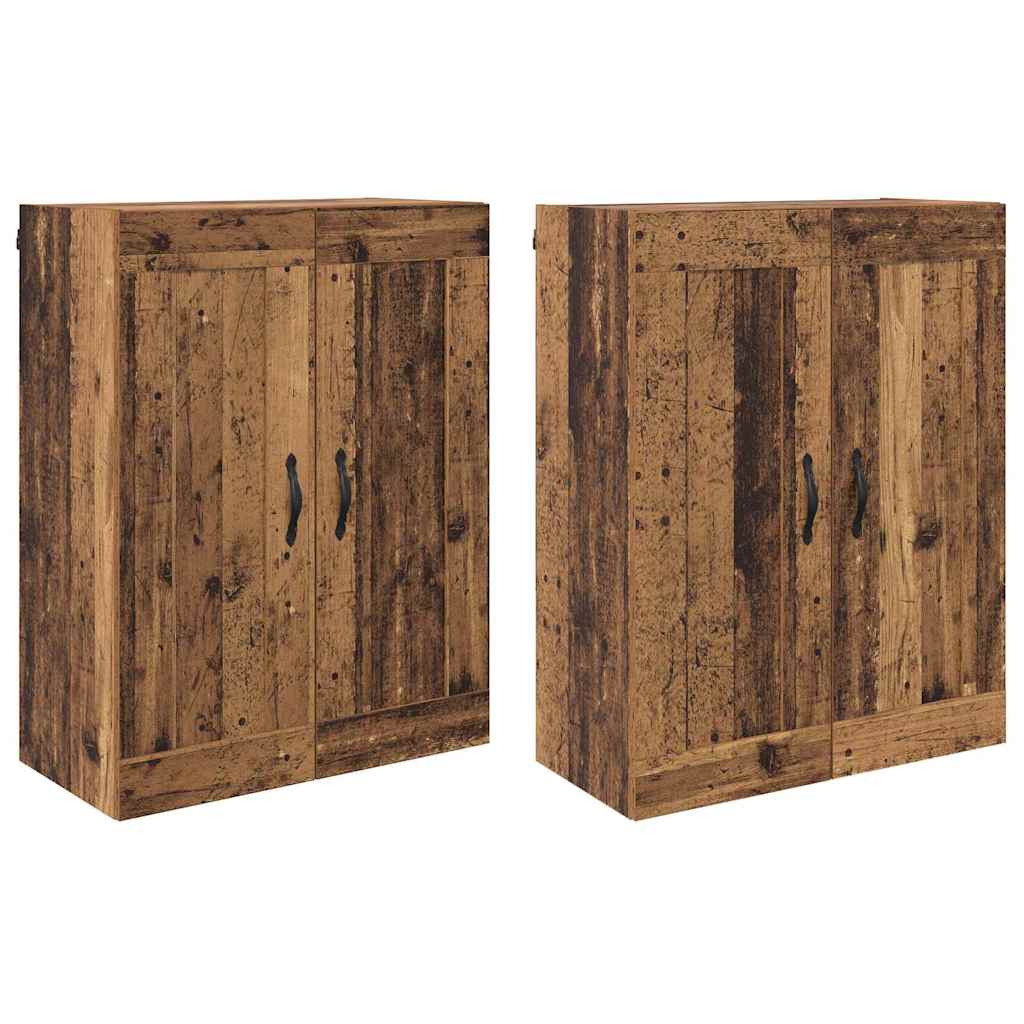 Fali szekrény 2 db Öreg fa 69,5 x 34 x 90 cm Szerelt Fa