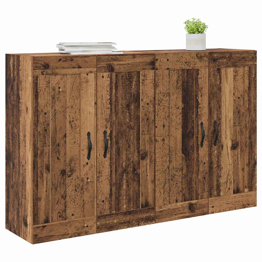 Fali szekrény 2 db Öreg fa 69,5 x 34 x 90 cm Szerelt Fa
