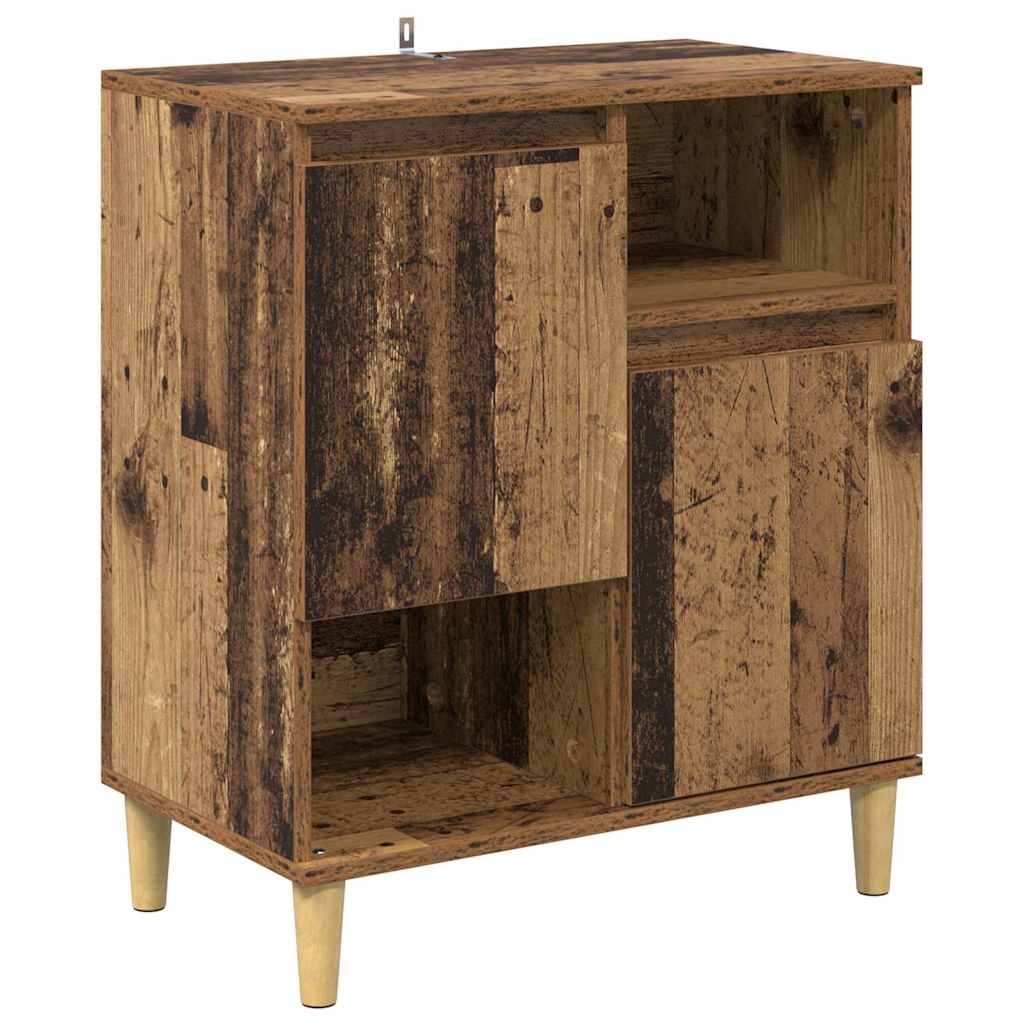 Oldalszekrények 3 pcs Öreg fa 60 x 35 x 70 cm Szerelt Fa