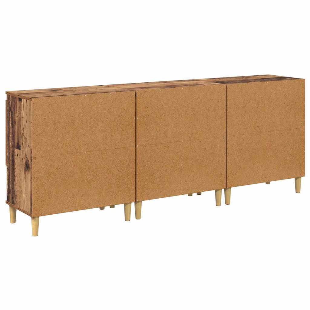Oldalszekrények 3 pcs Öreg fa 60 x 35 x 70 cm Szerelt Fa