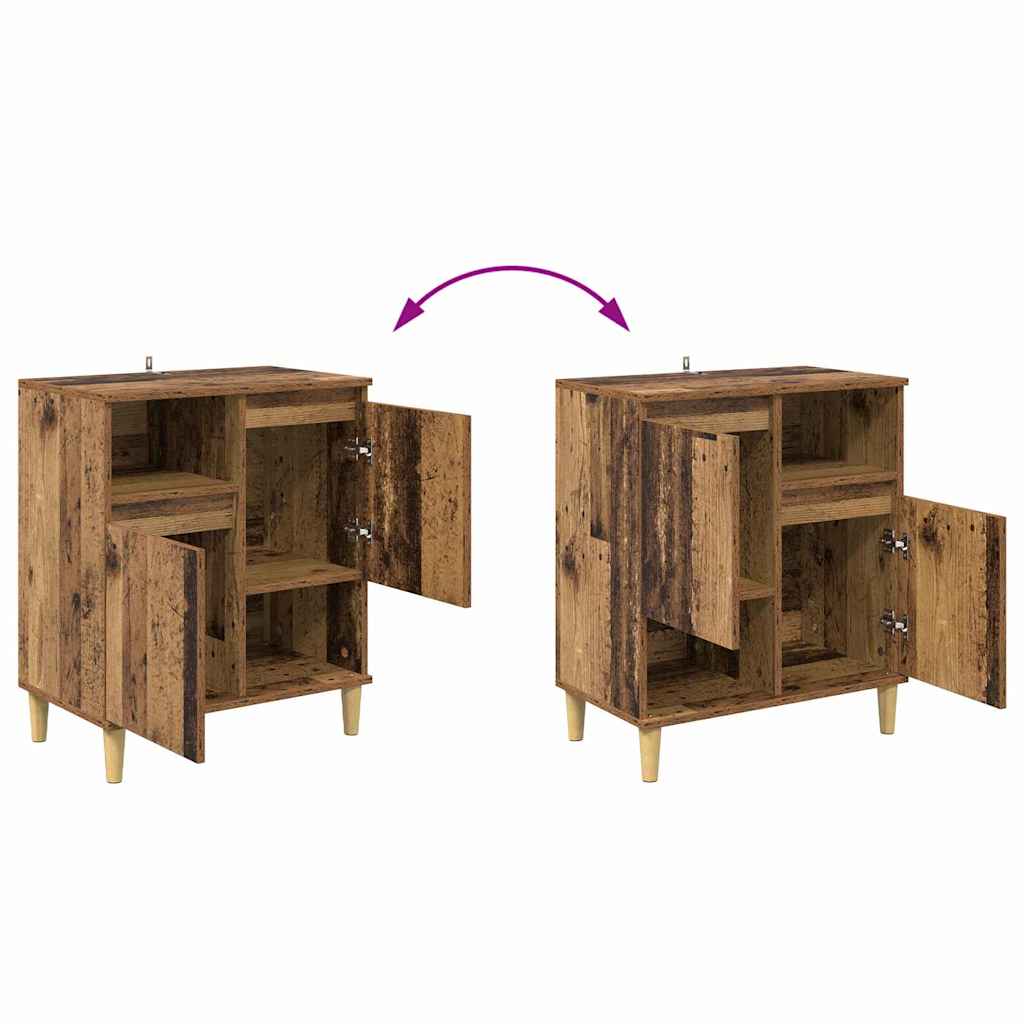 Oldalszekrények 3 pcs Öreg fa 60 x 35 x 70 cm Szerelt Fa