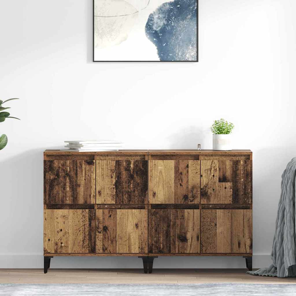 Oldalszekrények 2 pcs Öreg fa 60 x 35 x 70 cm Szerelt Fa