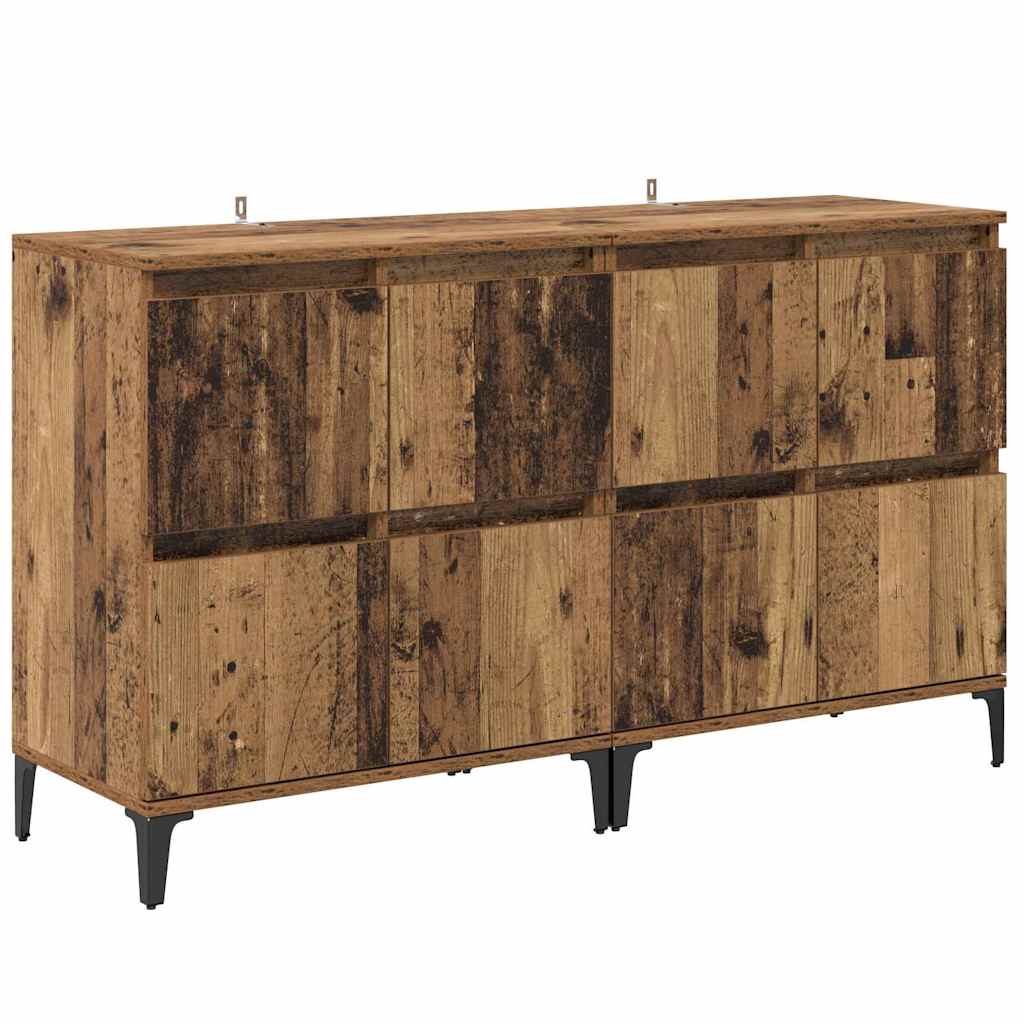 Oldalszekrények 2 pcs Öreg fa 60 x 35 x 70 cm Szerelt Fa