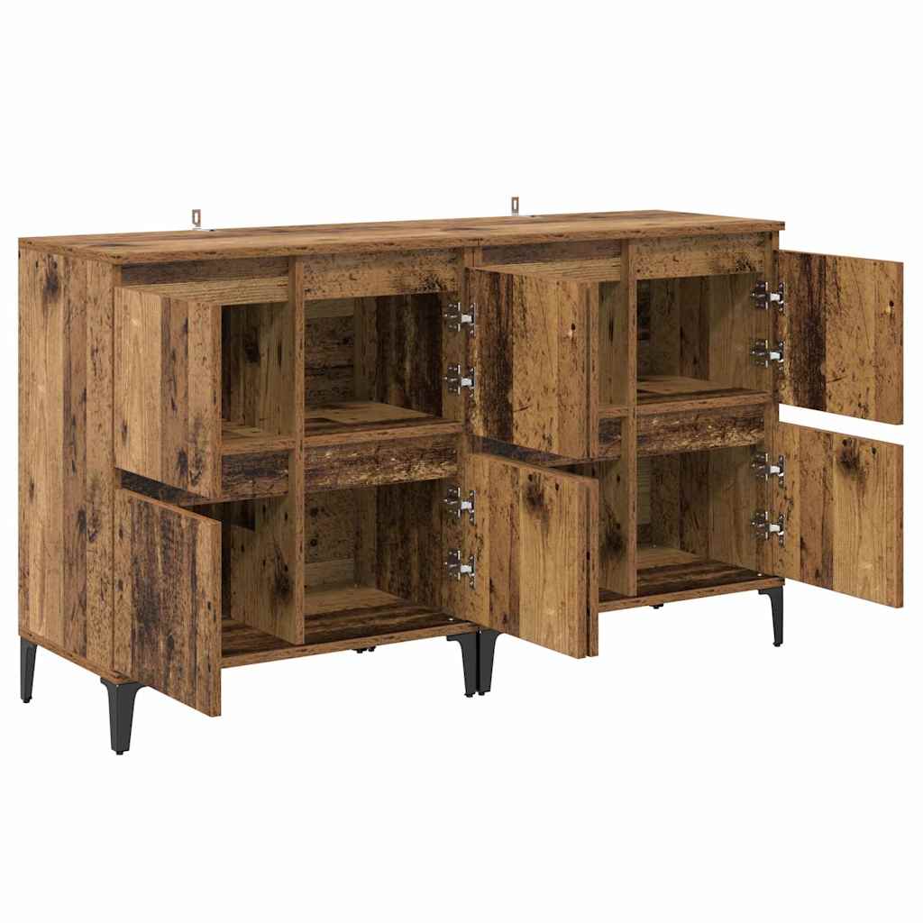 Oldalszekrények 2 pcs Öreg fa 60 x 35 x 70 cm Szerelt Fa