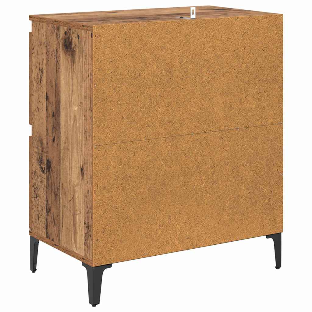 Oldalszekrények 2 pcs Öreg fa 60 x 35 x 70 cm Szerelt Fa