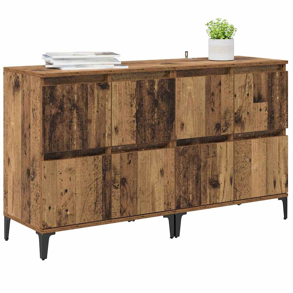 Oldalszekrények 2 pcs Öreg fa 60 x 35 x 70 cm Szerelt Fa