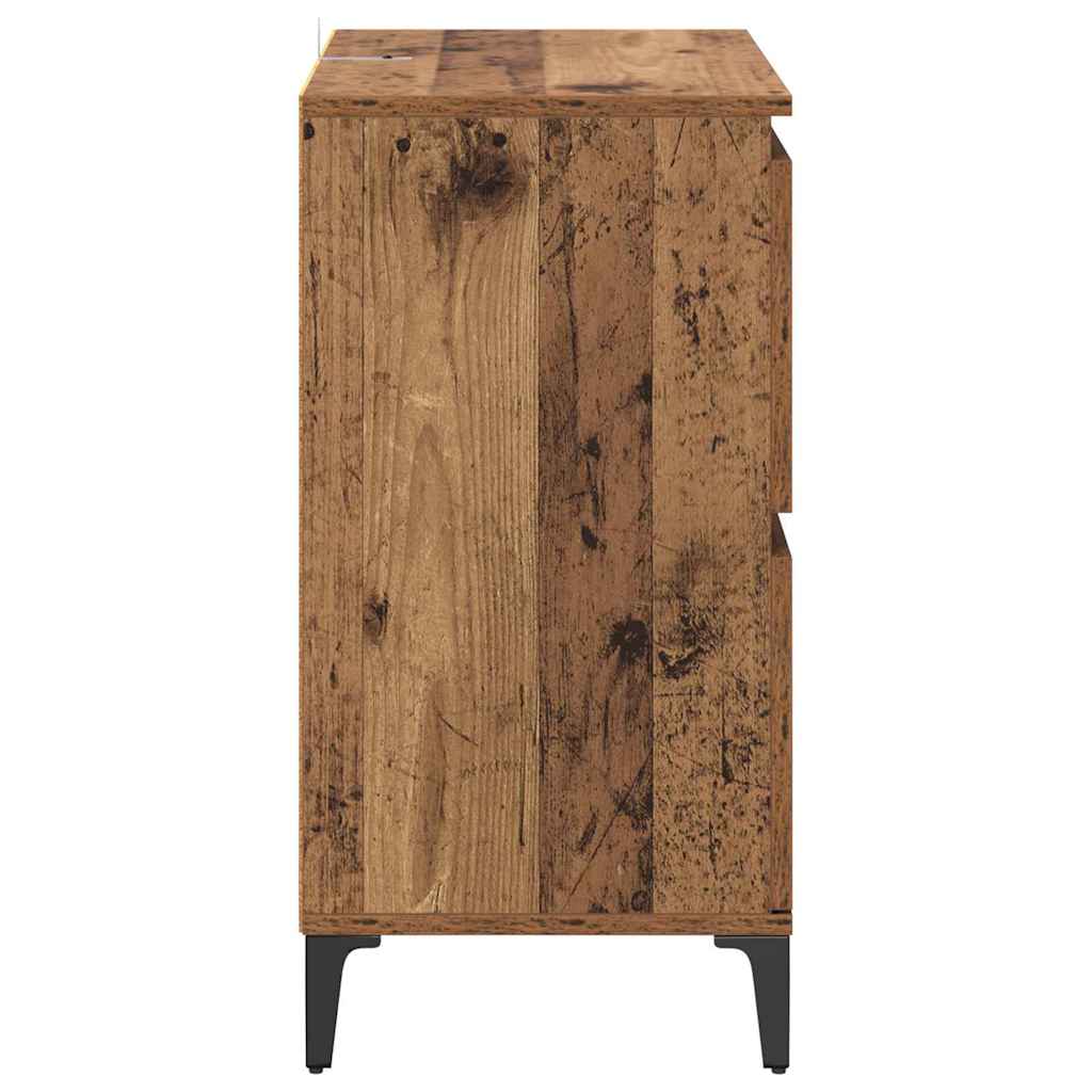 Oldalszekrények 2 pcs Öreg fa 60 x 35 x 70 cm Szerelt Fa
