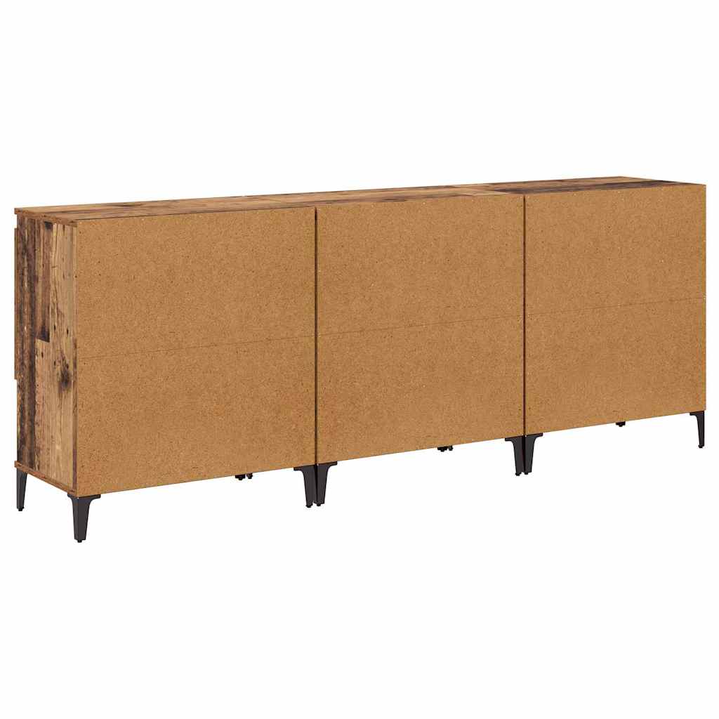 Oldalszekrények 3 pcs Öreg fa 60 x 35 x 70 cm Szerelt Fa