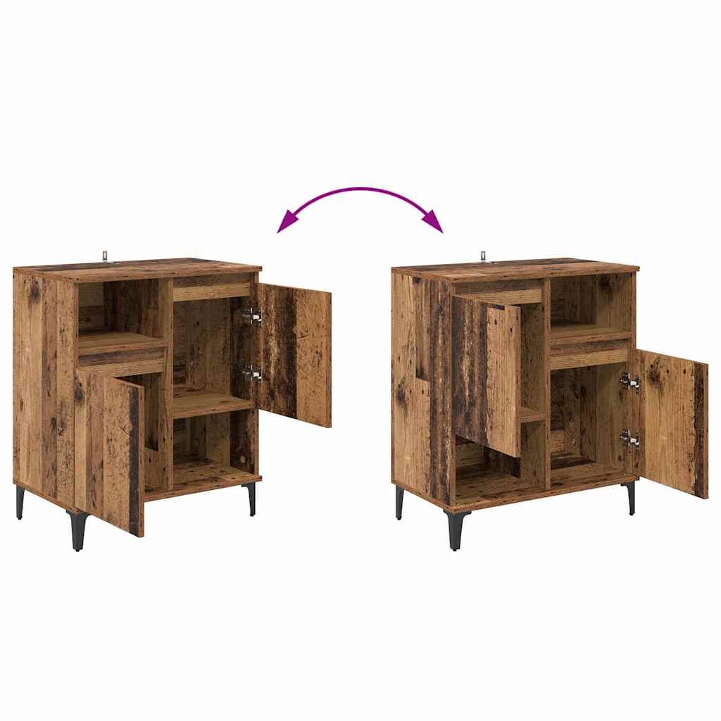 Oldalszekrények 3 pcs Öreg fa 60 x 35 x 70 cm Szerelt Fa
