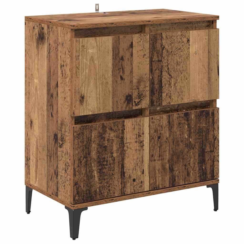 Oldalszekrények 3 pcs Öreg fa 60 x 35 x 70 cm Szerelt Fa