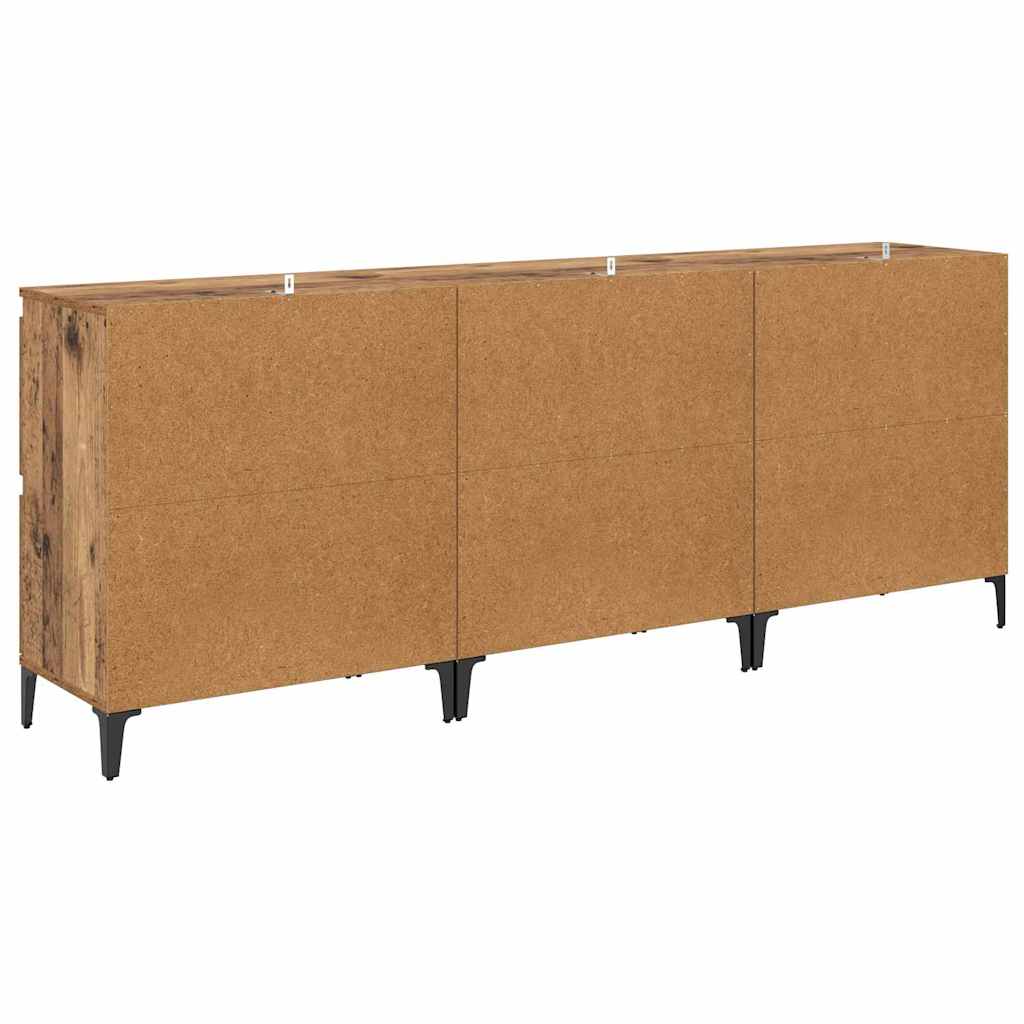 Oldalszekrények 3 pcs Öreg fa 60 x 35 x 70 cm Szerelt Fa