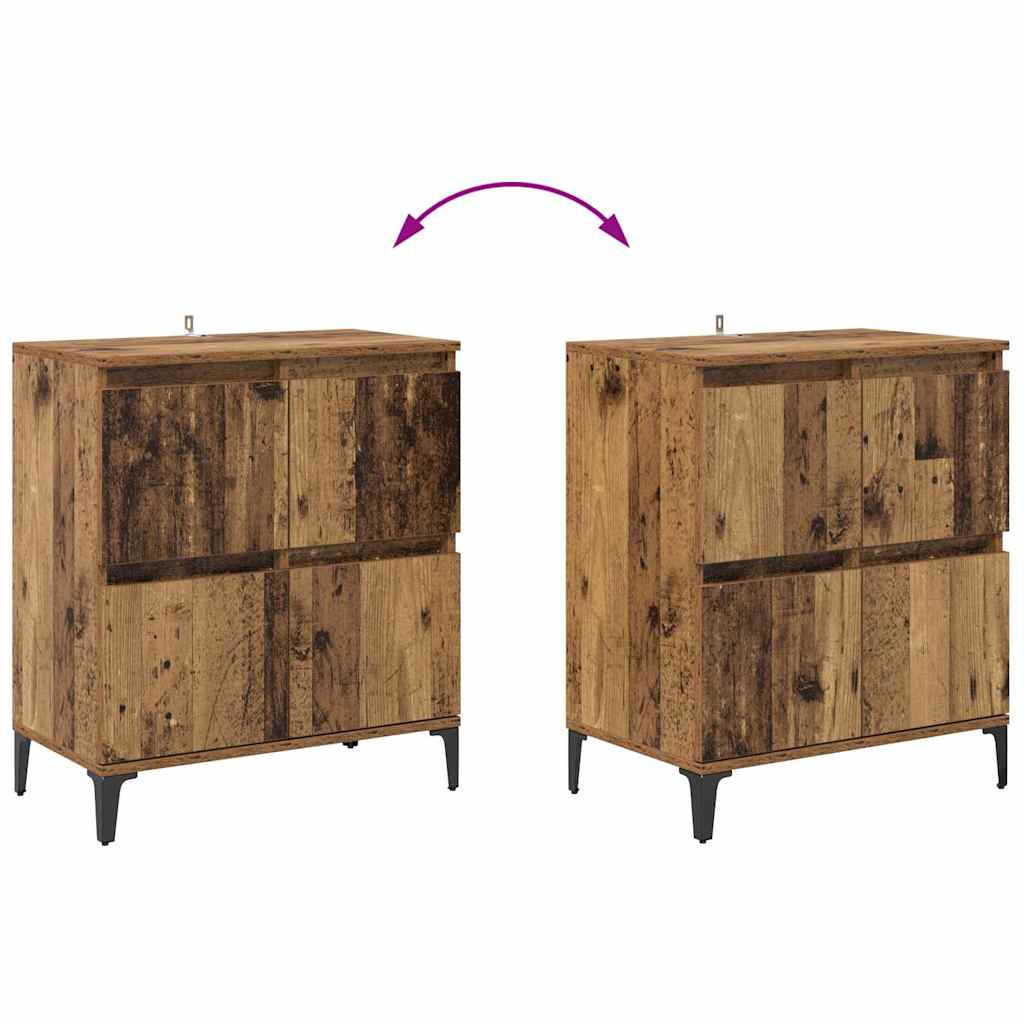 Oldalszekrények 3 pcs Öreg fa 60 x 35 x 70 cm Szerelt Fa