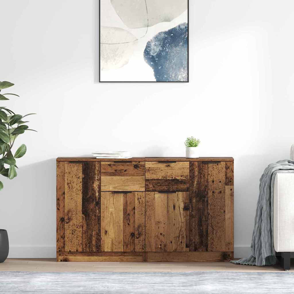 Oldalszekrények 2 pcs Öreg fa 60 x 30 x 70 cm Szerelt Fa
