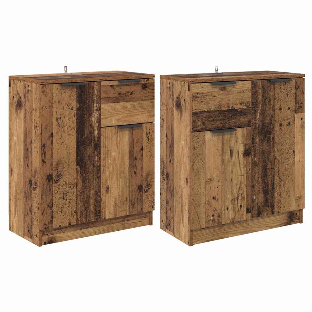 Oldalszekrények 2 pcs Öreg fa 60 x 30 x 70 cm Szerelt Fa