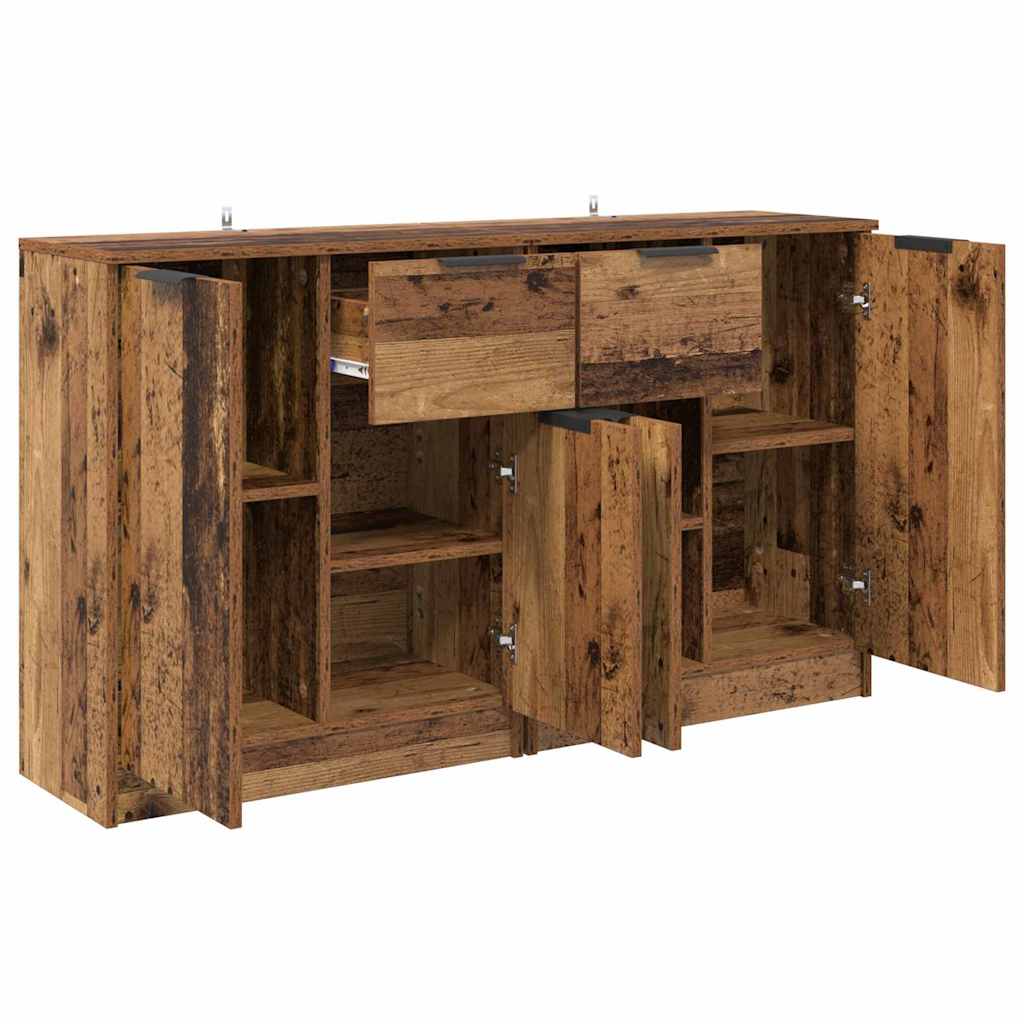 Oldalszekrények 2 pcs Öreg fa 60 x 30 x 70 cm Szerelt Fa
